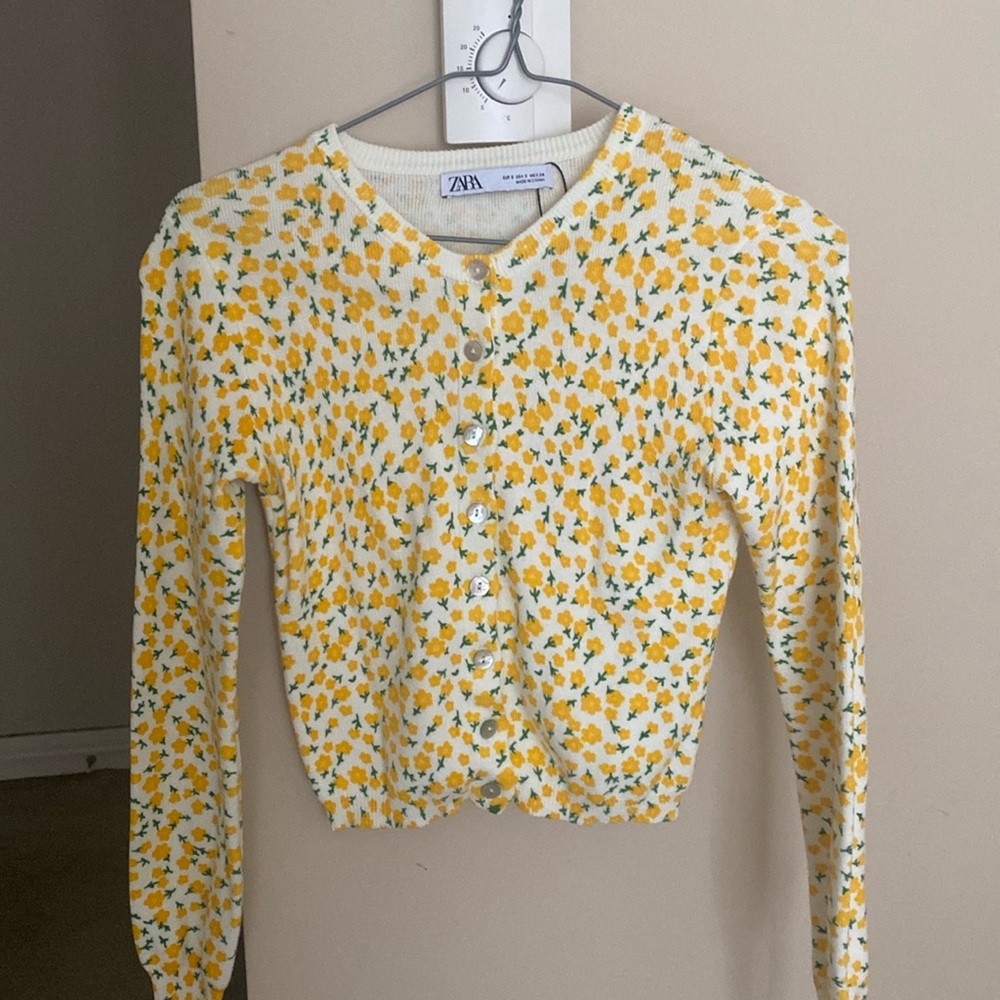 Zara flower motif cardigan